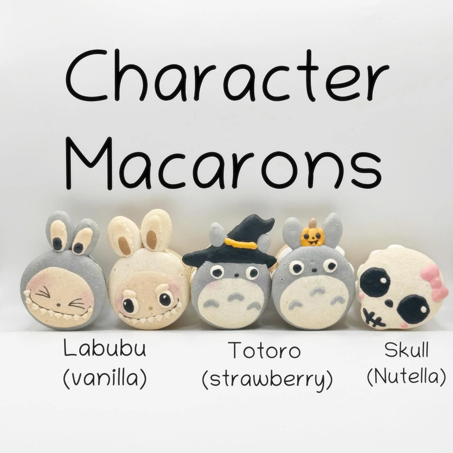 Back by popular demand—get your Labubus now! Also we have some Halloween theme macarons this week. Which one is your favorite this week?
#charactermacarons #labubu #totoro #halloweenmacarons #oishiibakedgoods