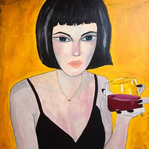 The Girl Cocktail (out of the series “Girls” 2016) Oil and acrylic on canvas 100x100cm