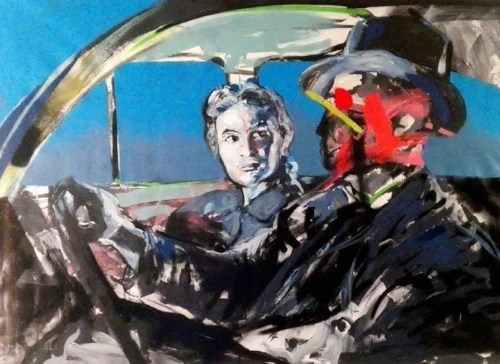 BlaBla Car (2016 ) Acrylic and spray on canvas 113x155 cm