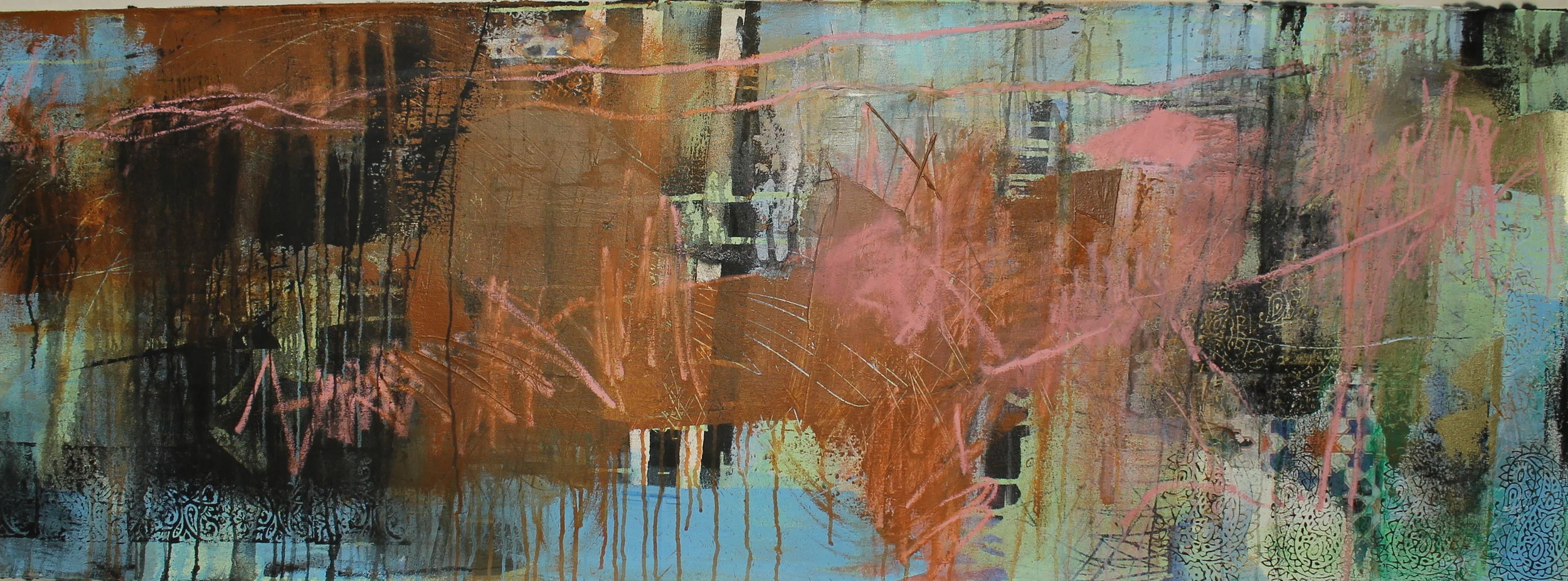 "Trans-subjectivity 1" 61 x 183cm Oil and acrylic on canvas.