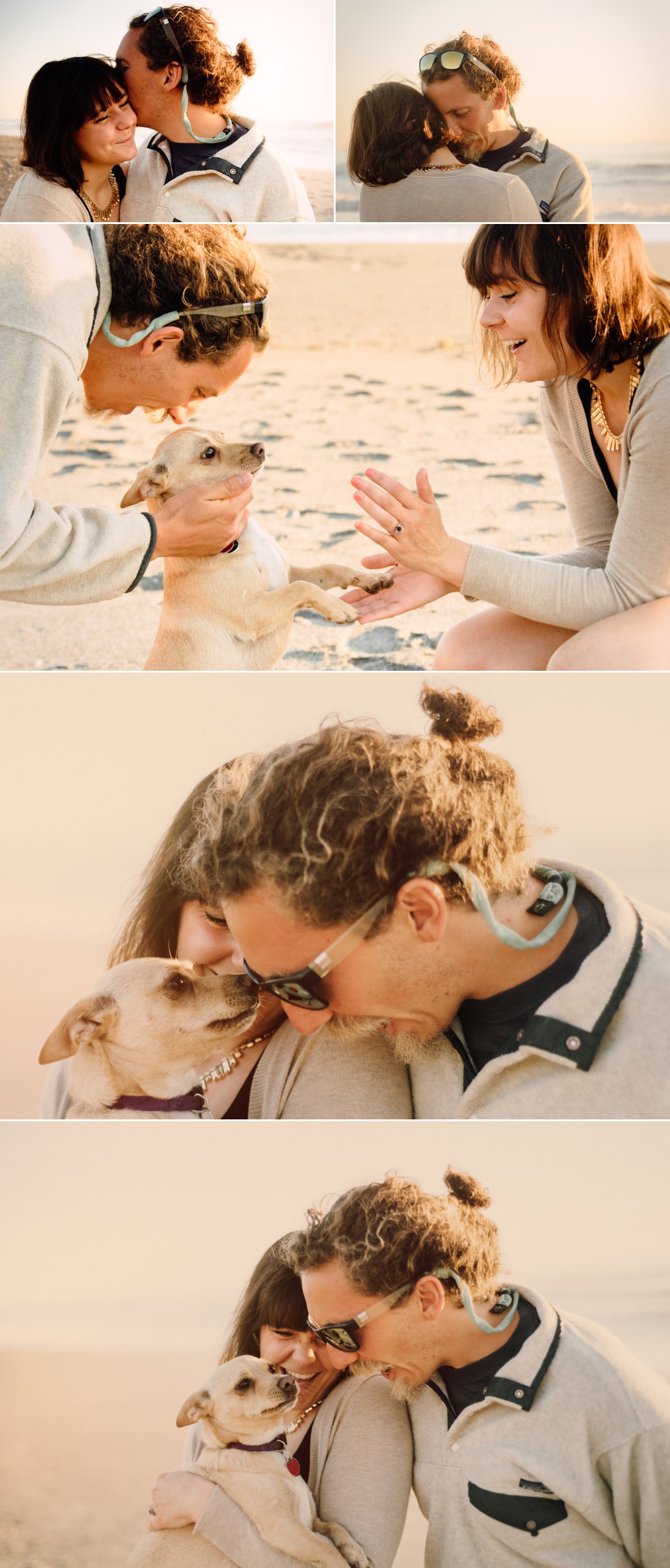 Laid back Trinidad beach engagement session in Dry Creek - complete with adorable dog. Photographed by Humboldt County Wedding Photographer Kate Donaldson Photography