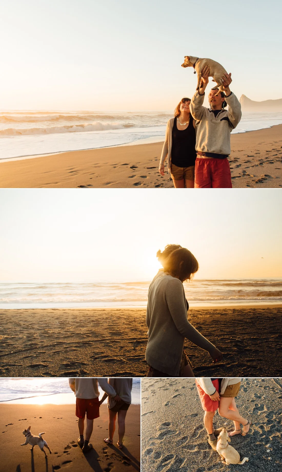 Laid back Trinidad engagement session in Dry Creek - complete with adorable dog. Photographed by Humboldt County Wedding Photographer Kate Donaldson Photography