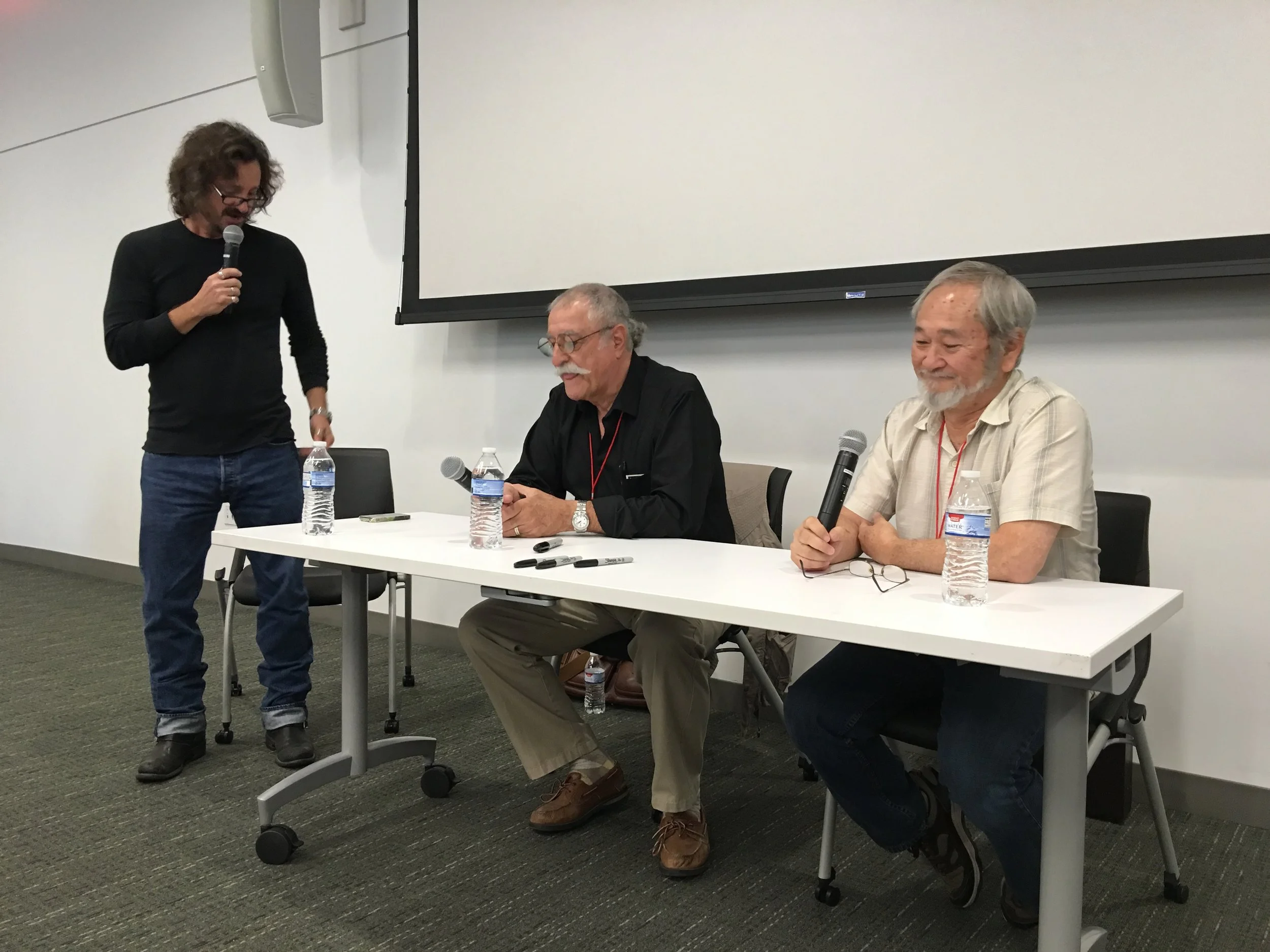 From left to right: Jeff Smith, Sergio Aragones, Stan Sakai. 