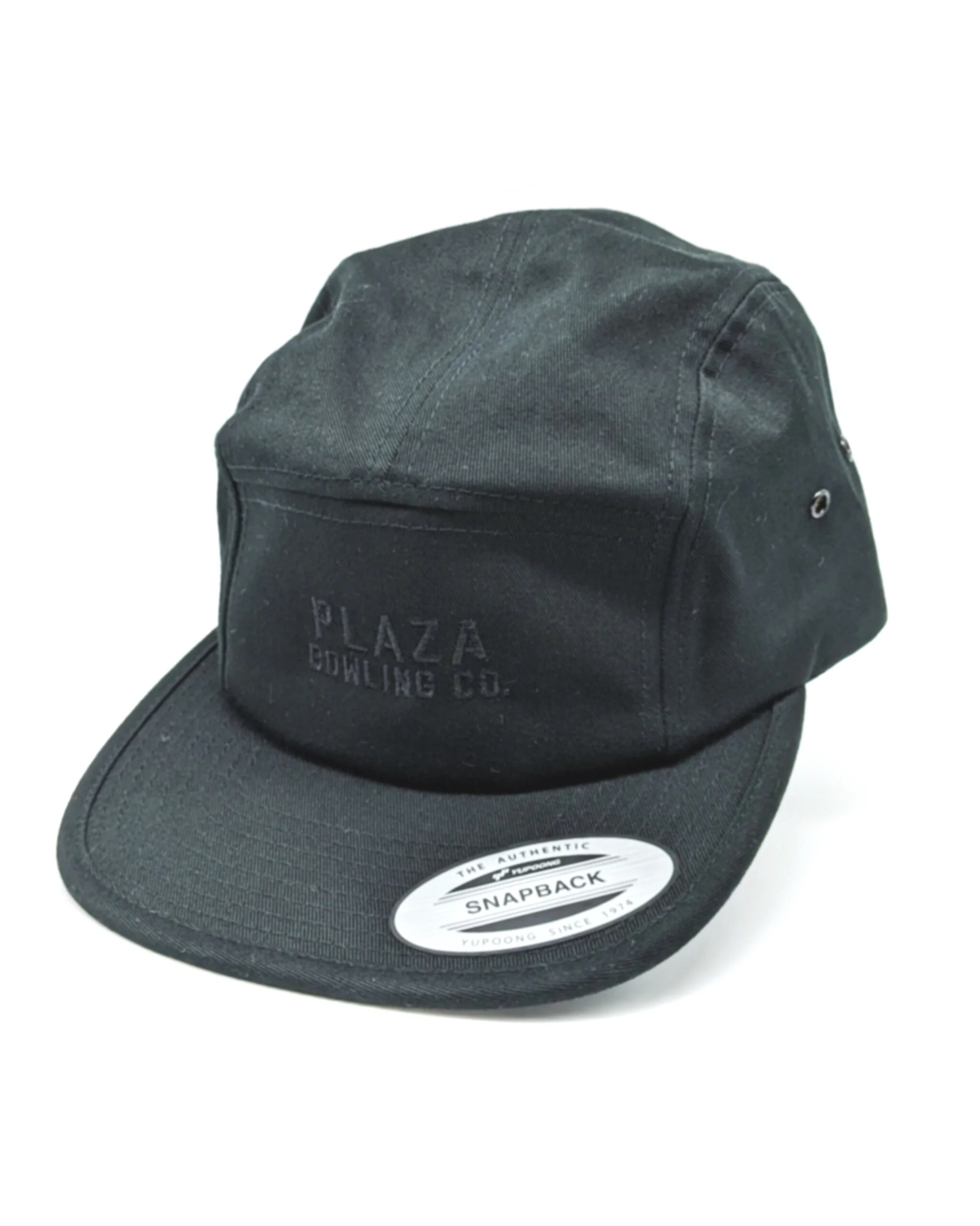 Black Five-Panel Hat — Plaza Bowling Co.