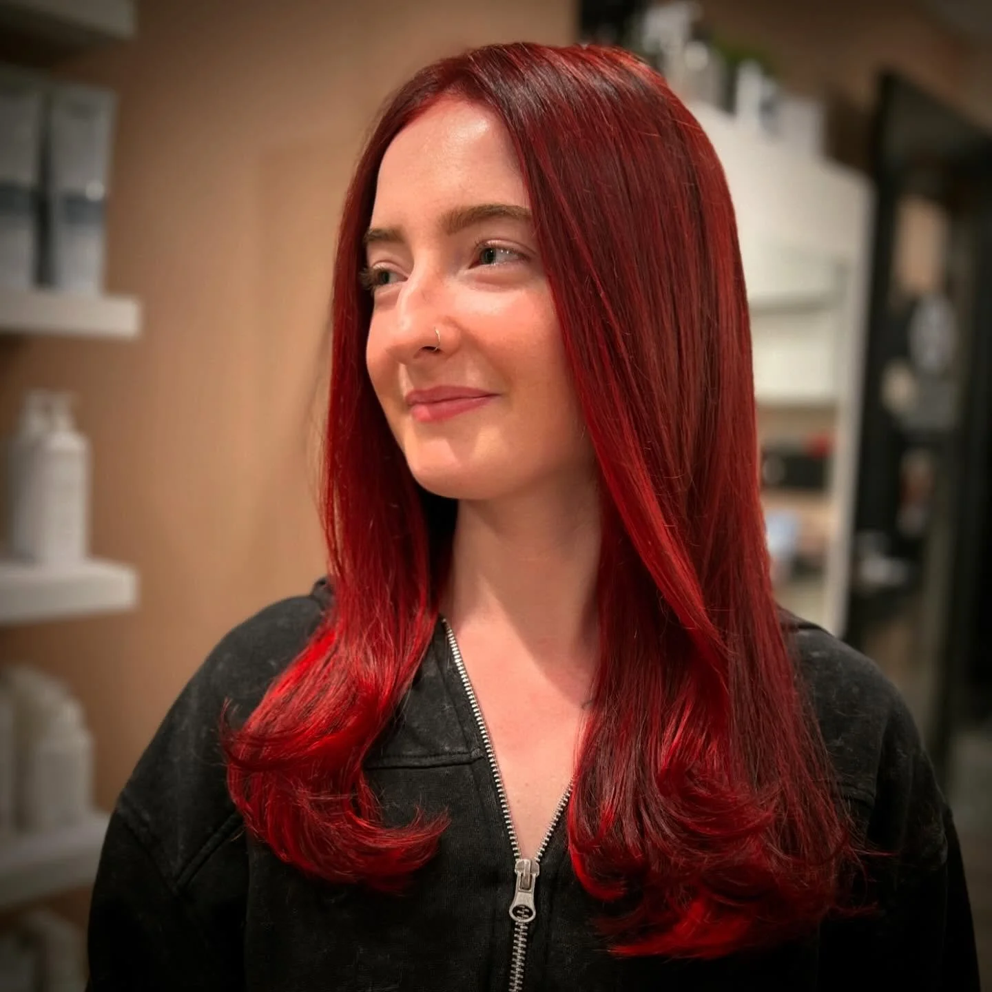 She was ready for something different 🔥

To think this was a corrective transformation. I&rsquo;ll post before look soon

#redhair #hairtransformation #springhair @asphair.america #brightredhair #northernvirginia