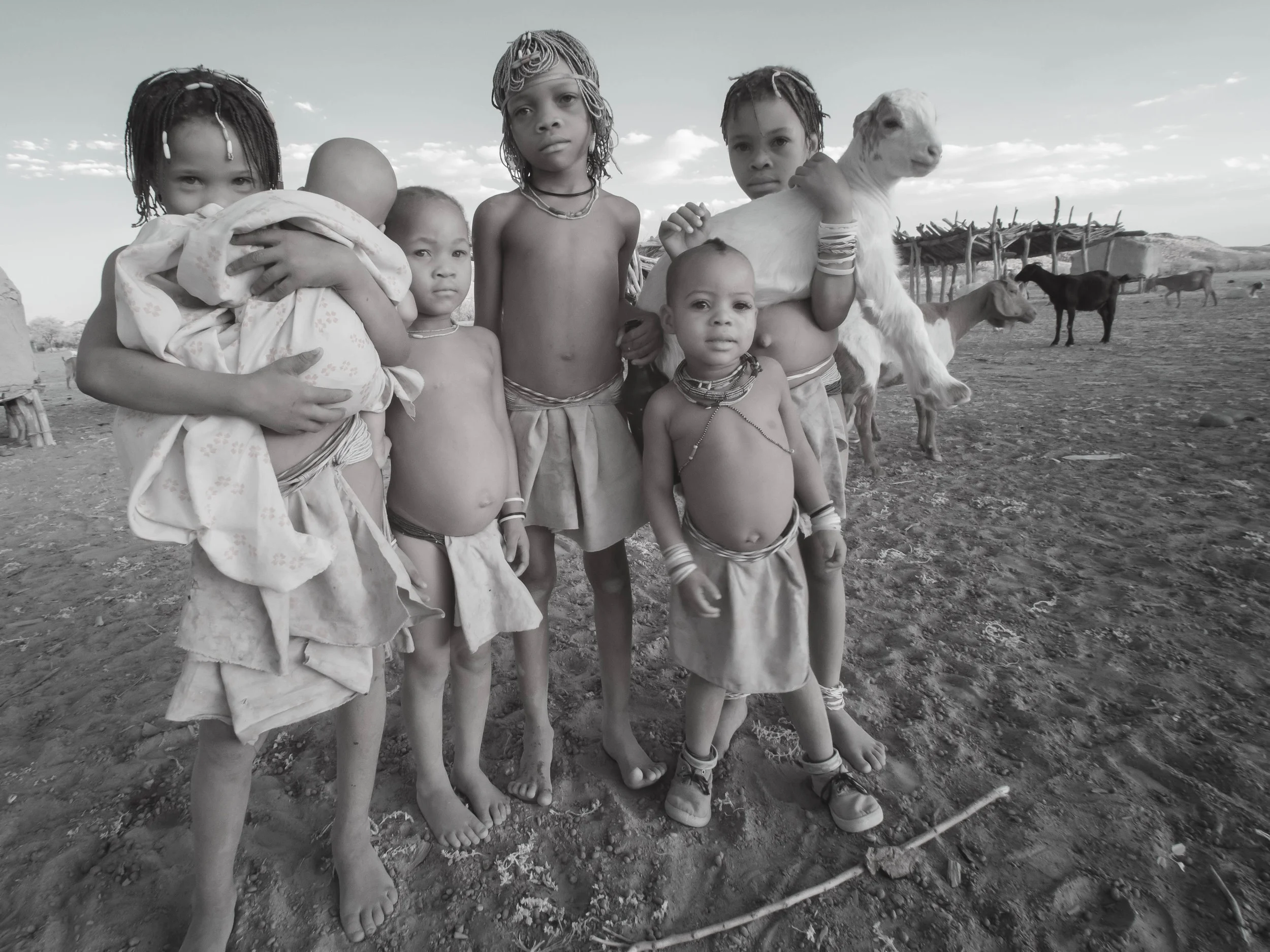 "Children with Goat"