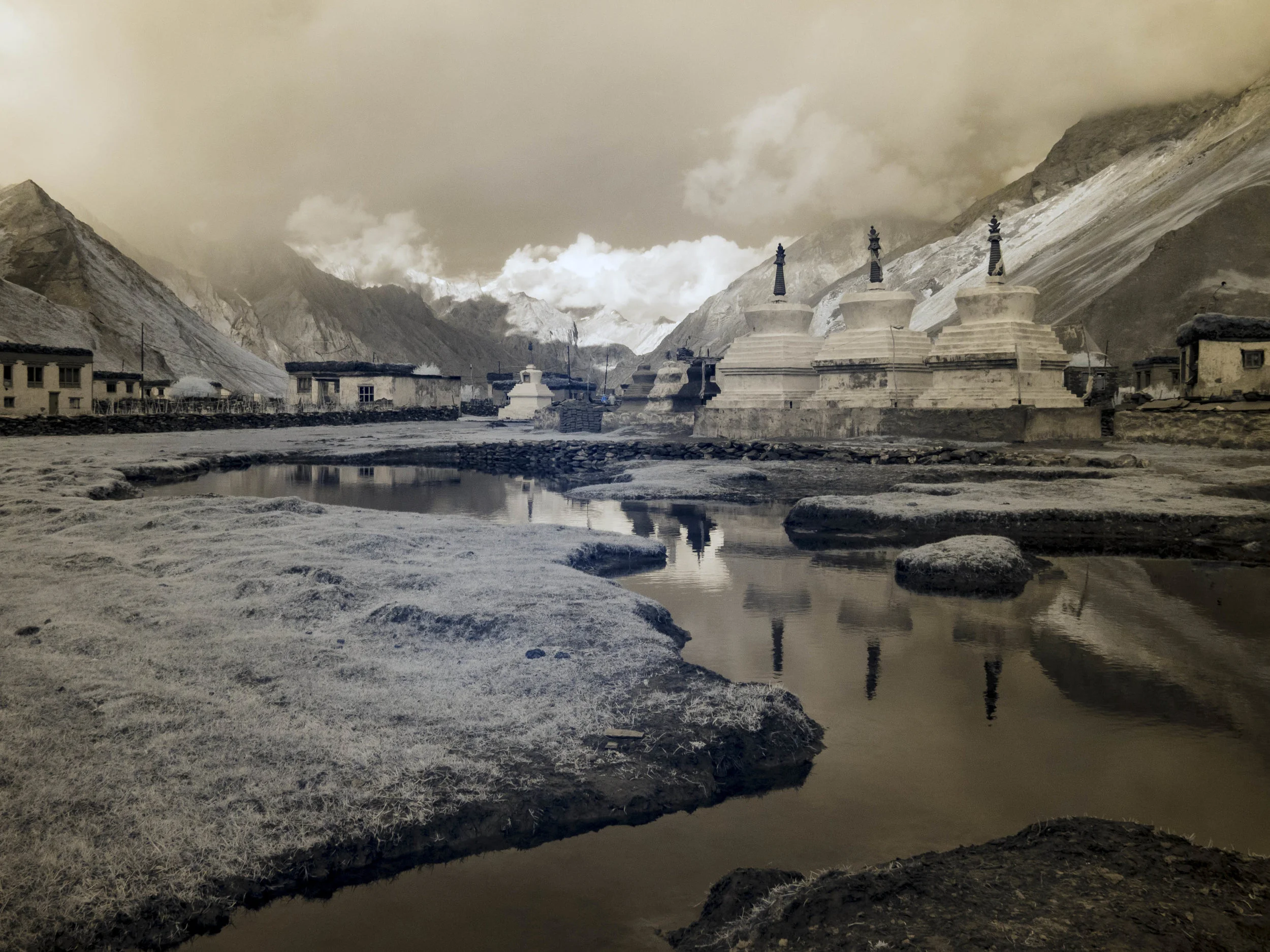 "Stupas and Reflections"