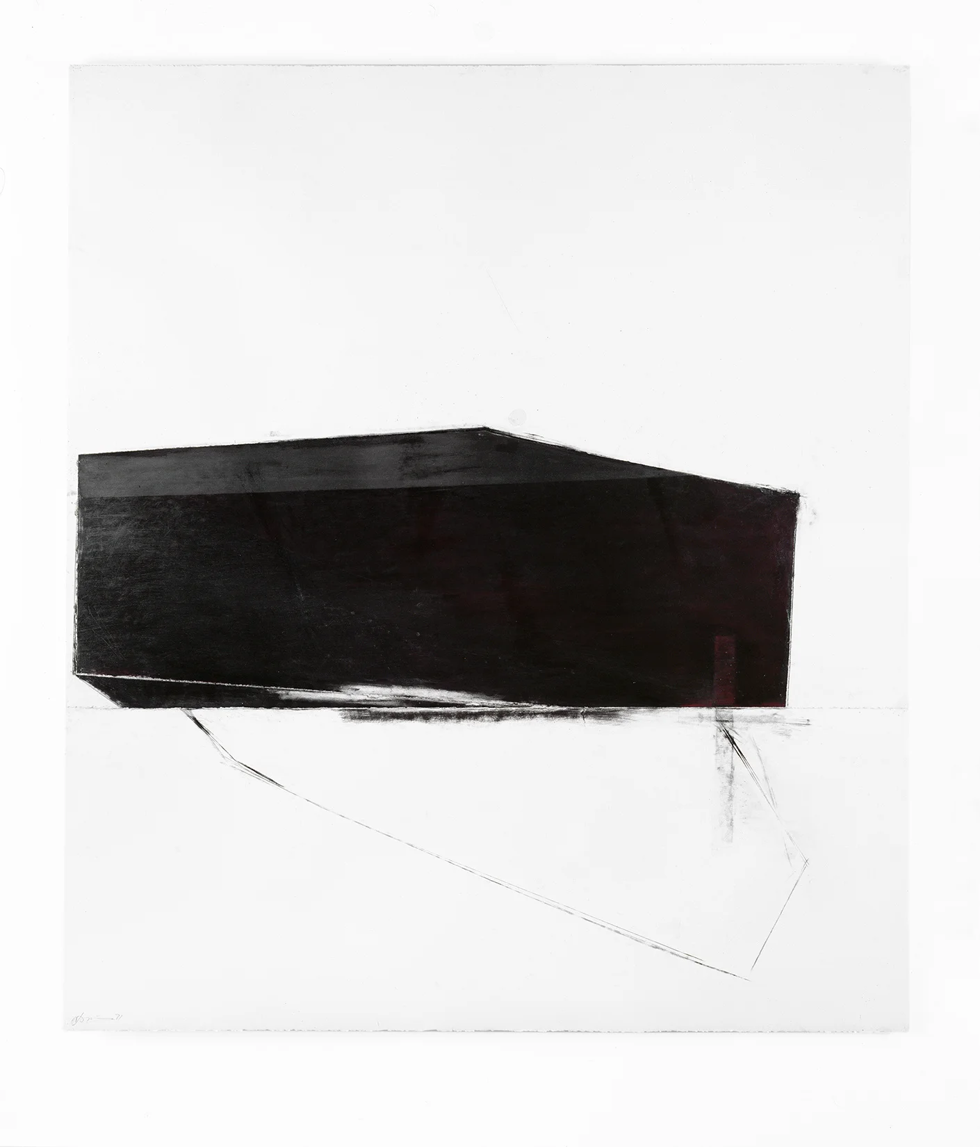 Malgré la nuit II (1991) Techniques mixes et papier collé sur papier Stonehenge, 145.5 x 127 cm, collection du Musée des beaux-arts du Canada. photo : Richard-Max Tremblay