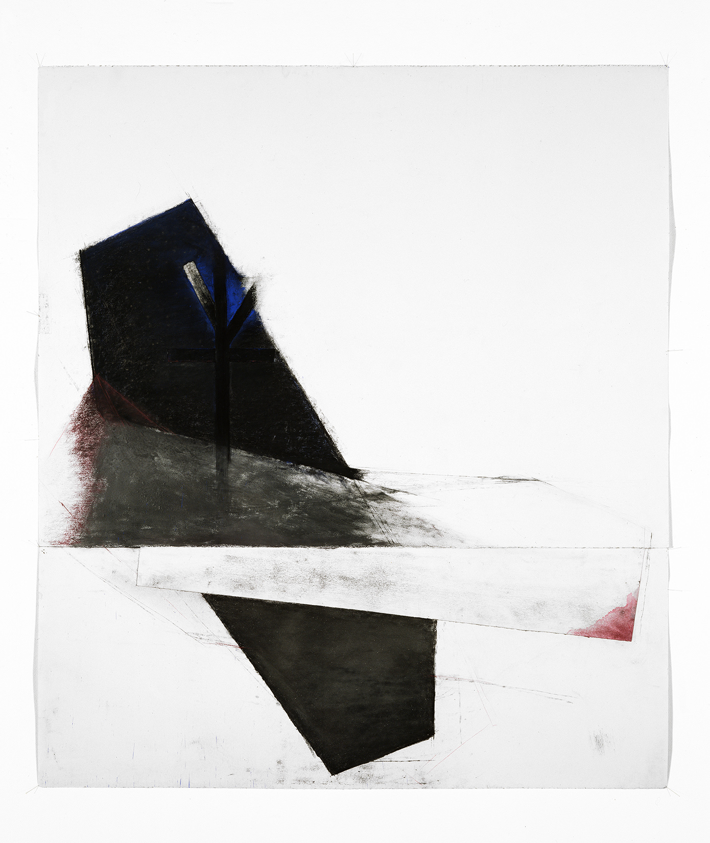 Sans titre (1992) Techniques mixes et papier collé sur papier Stonehenge, 145.5 x 127 cm, collection du Musée des beaux-arts de Québec. photo : Richard-Max Tremblay