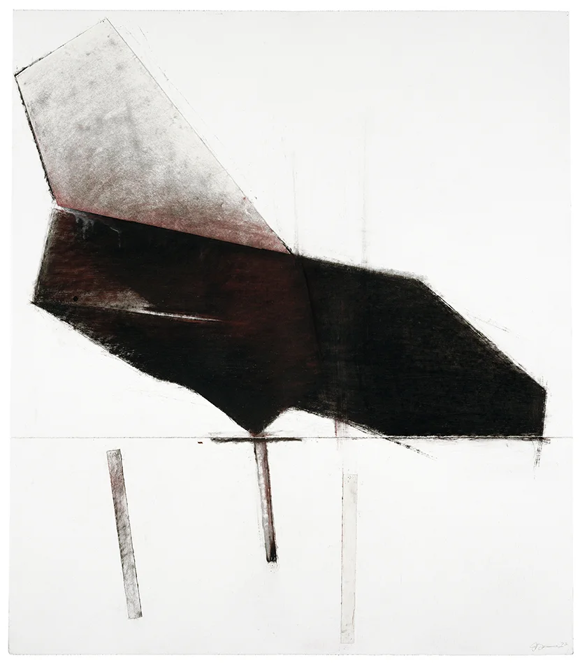 Noche oscura #1 (1992) Fusain, huile, pastel et papier collé sur papier Stonehenge, 145,5 x 127 cm, collection privée. photo : Richard-Max Tremblay