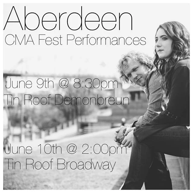 CMA Fest week is here!! We'll be playing two shows this week and would love it if y'all would come by and say &quot;hello&quot;! We're playing an acoustic show on Thursday, June 9th at 8:30pm at @tinroofnashville and then a full band show on Friday, 