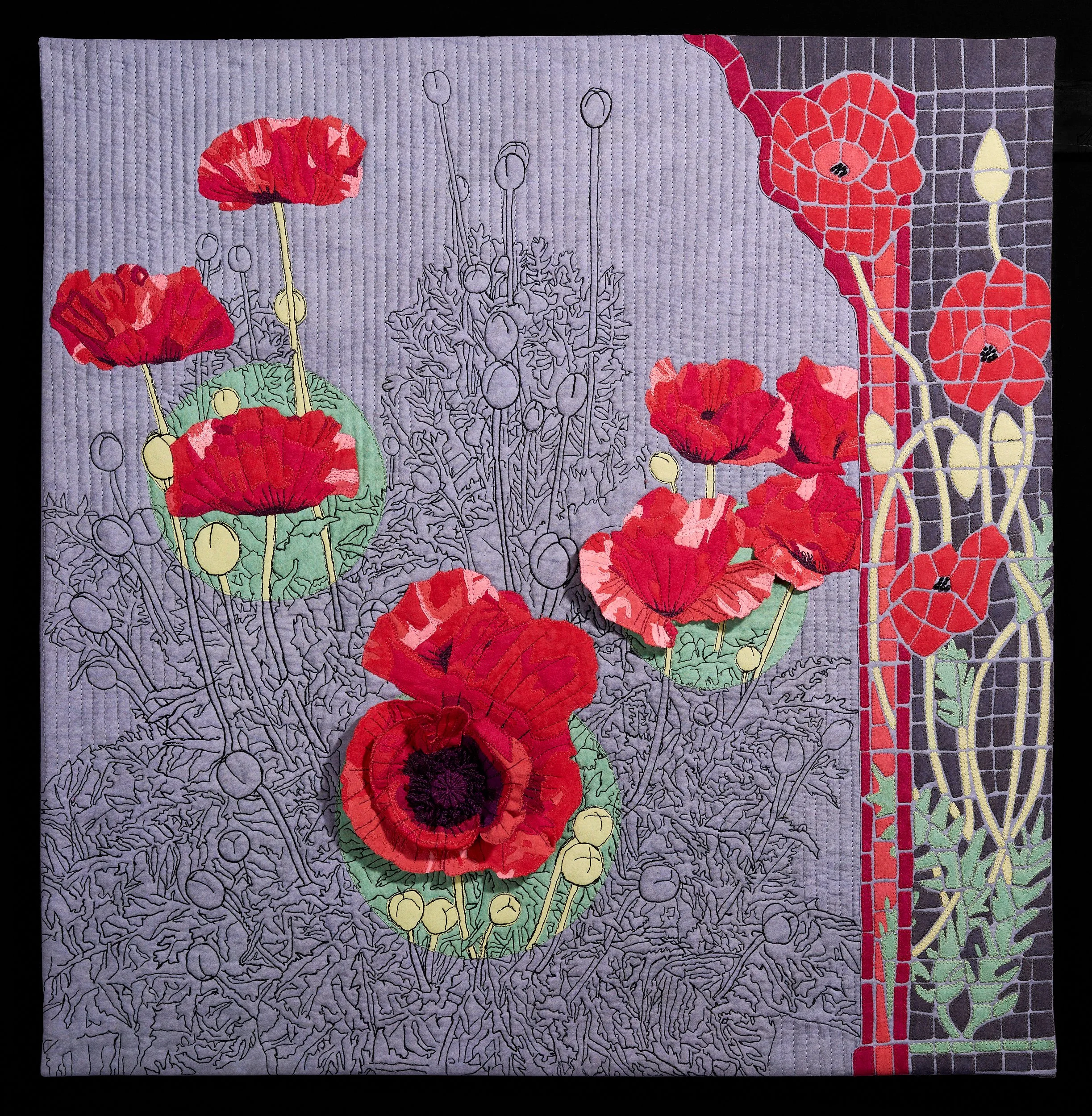 Idaho Poppies, 2026, 21.5"h x 21"w