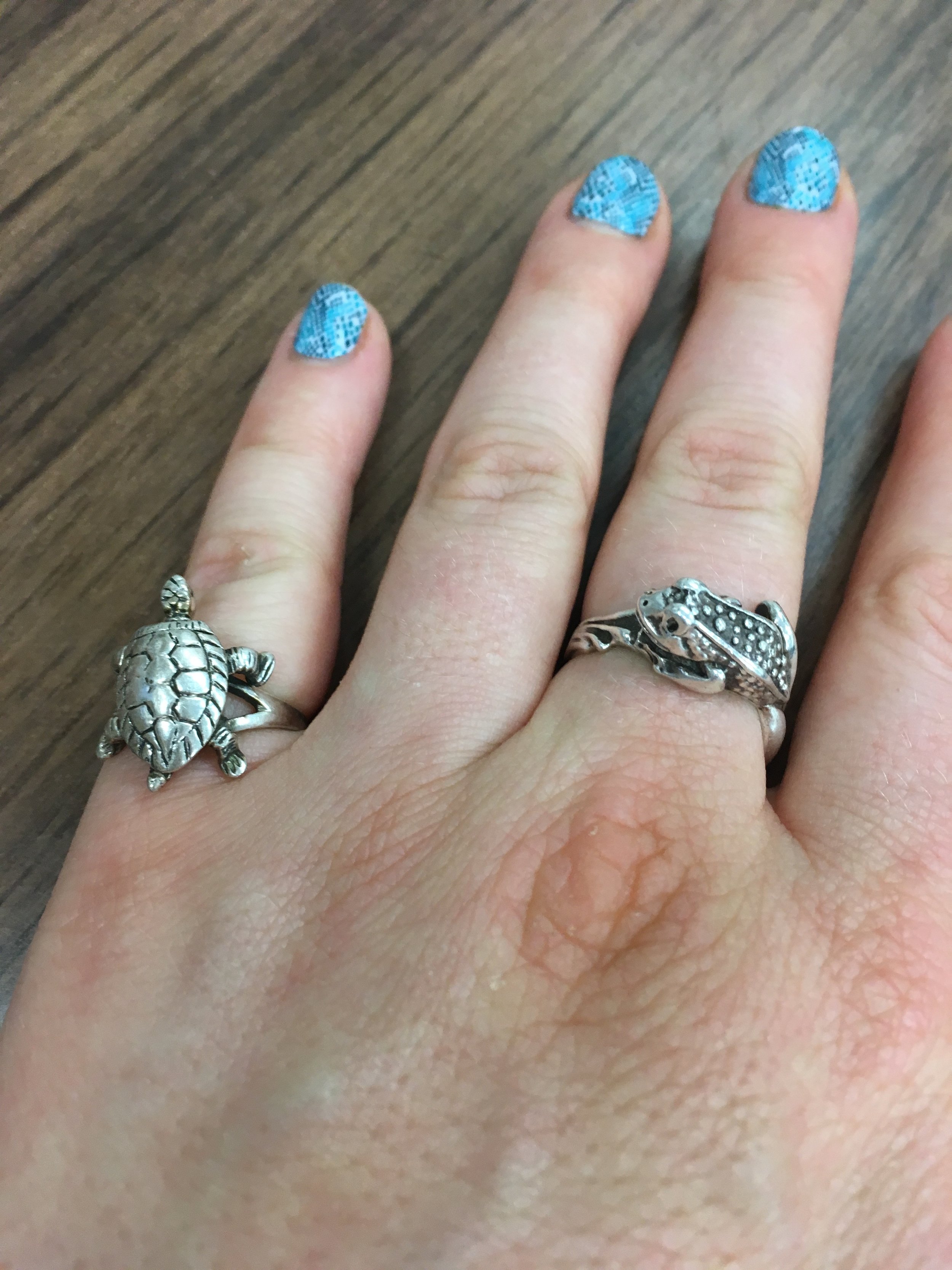 Herp-inspired nails and rings!