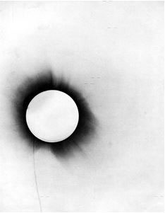 Eddington photo of 1919 eclipse for testing general relativity. Credit: Philosophical Transactions of the Royal Society of London. (1920).