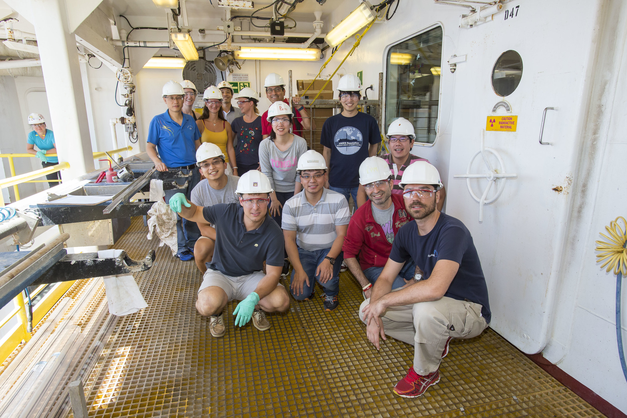 Some of the scientists onboard the Joides Resolution. Photo credit: Tim Fulton, IODP.