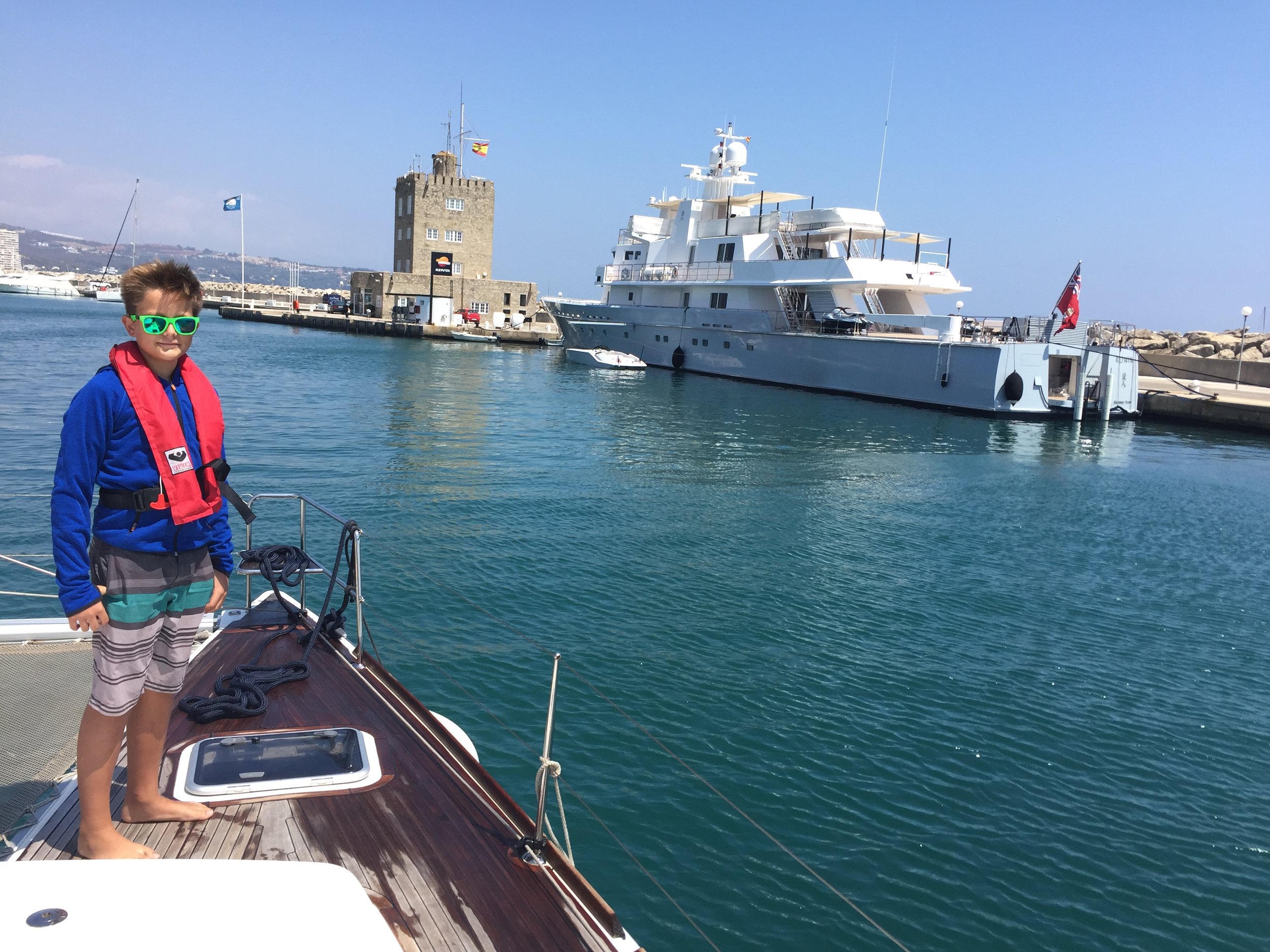 entering Sotogrande Marina for the haulout