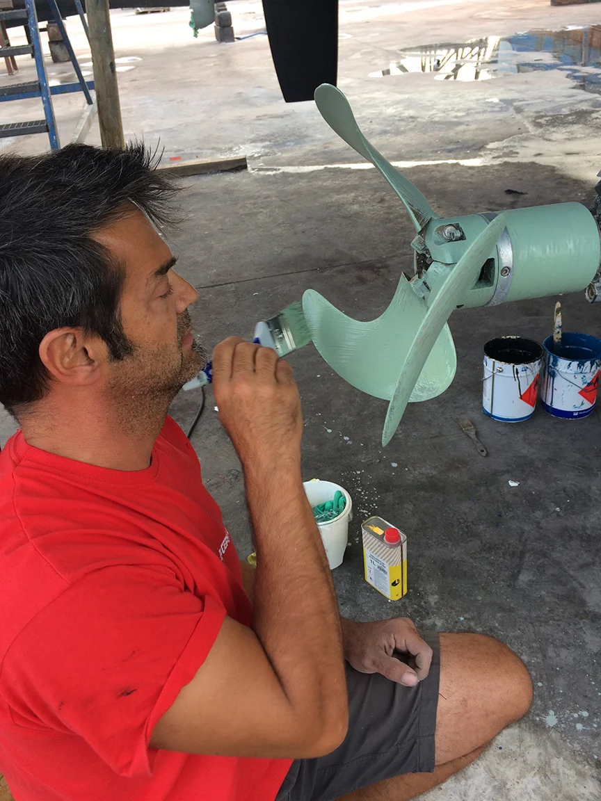 the props get some antifouling as well