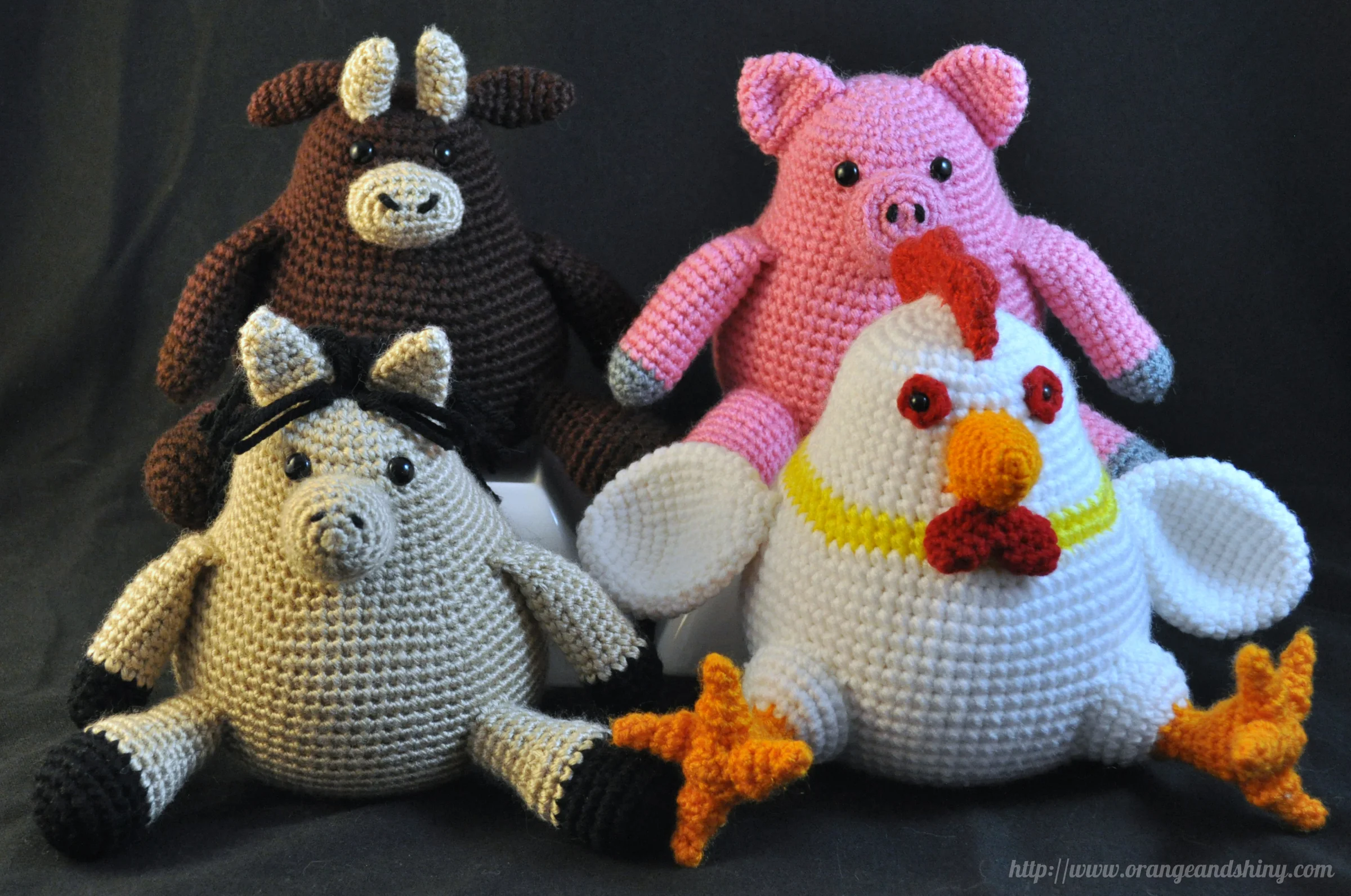 Orange and Shiny Original Amigurumi Collection:  Farm Animals