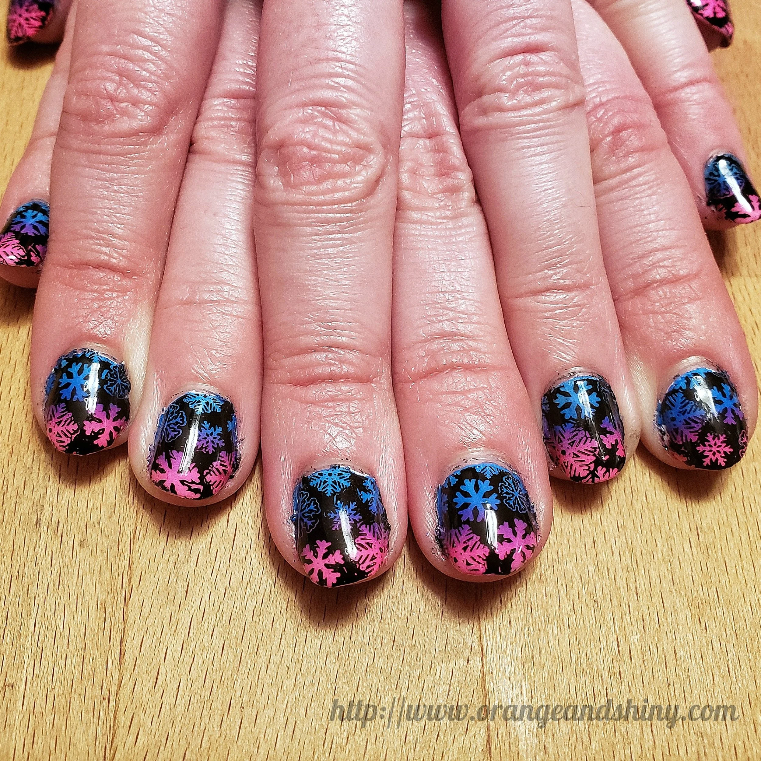 Ombre Snowflake Nails