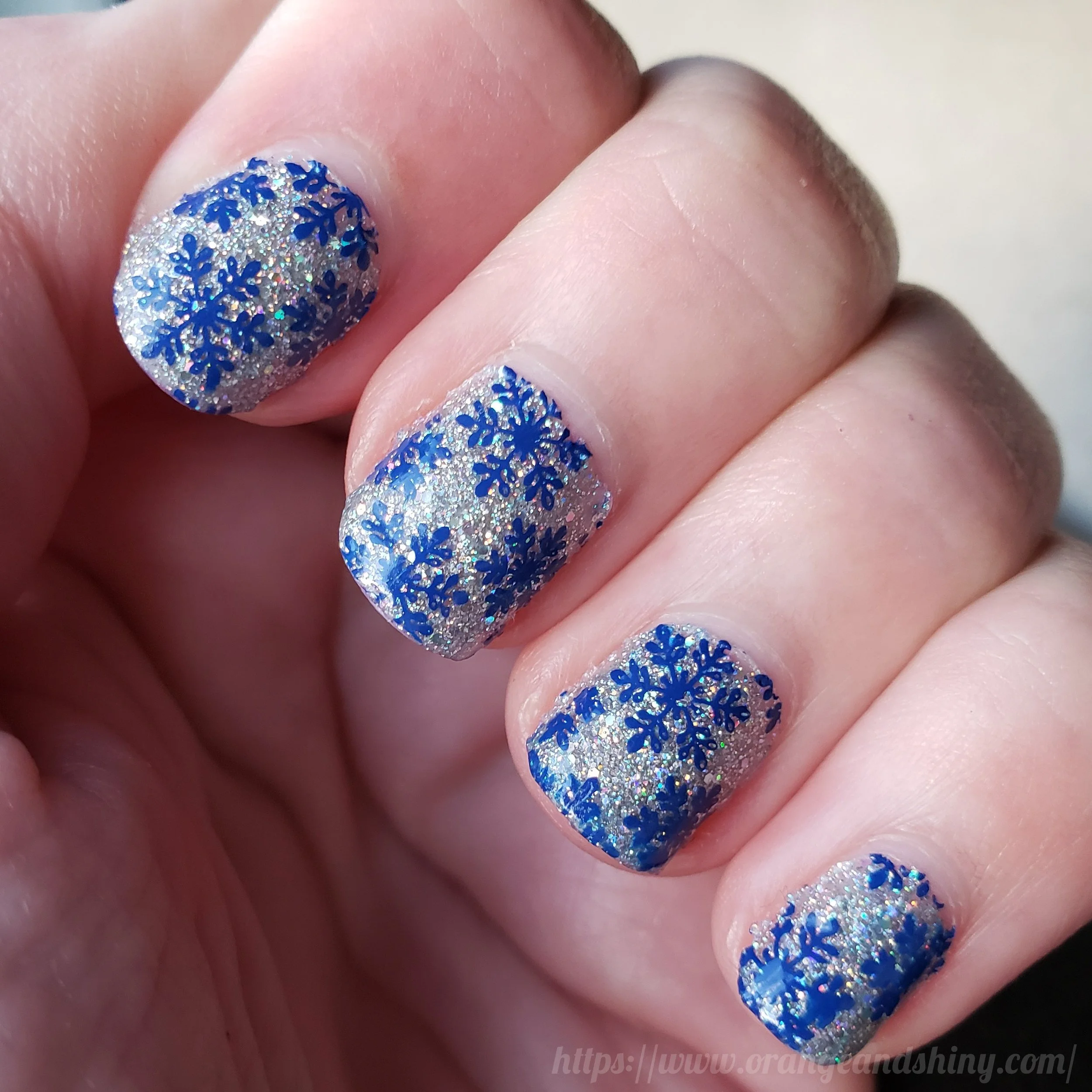 Holo Snowflake Nails