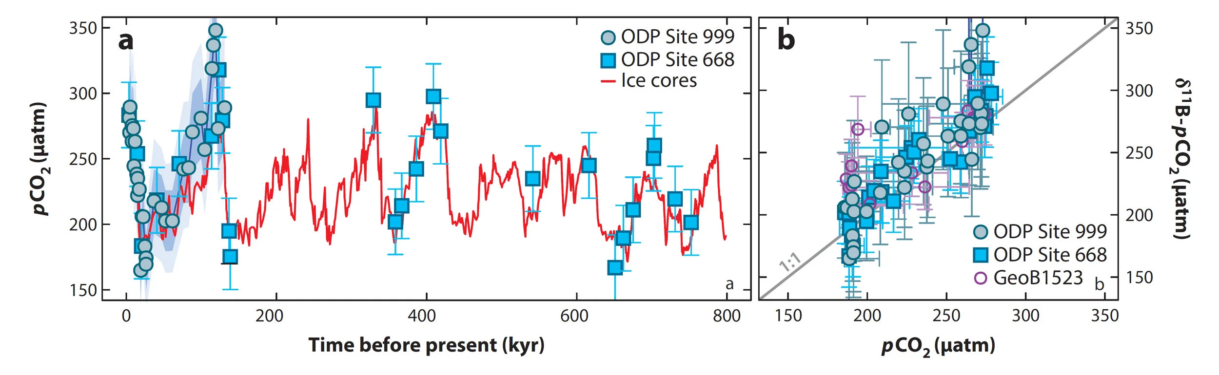 Existing attempts at validation of the boron isotope proxy from Foster and Rae (2016) including data from Hoenisch et al. (2009)