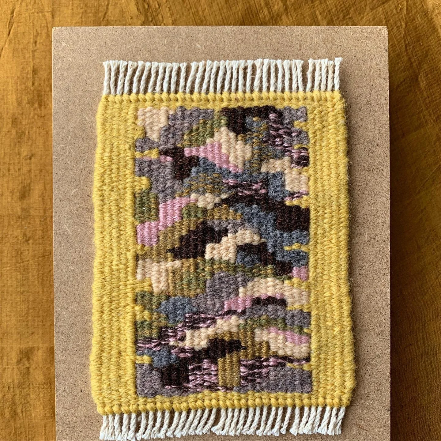 Creative collaboration, in celebration of the birth of my niece. Happy Belated Birthday little Frankie!⁣
⁣
Carpet by @cmartcollection ⁣
Yarn dyed with mushroom &amp; lychen @leannekelly.ca⁣
⁣
🧶 🍄 the making of in my story..