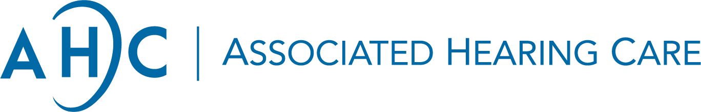 Logo for Associated Hearing Care featuring the letters 'AHC' encircled and the text 'Associated Hearing Care' to the right.