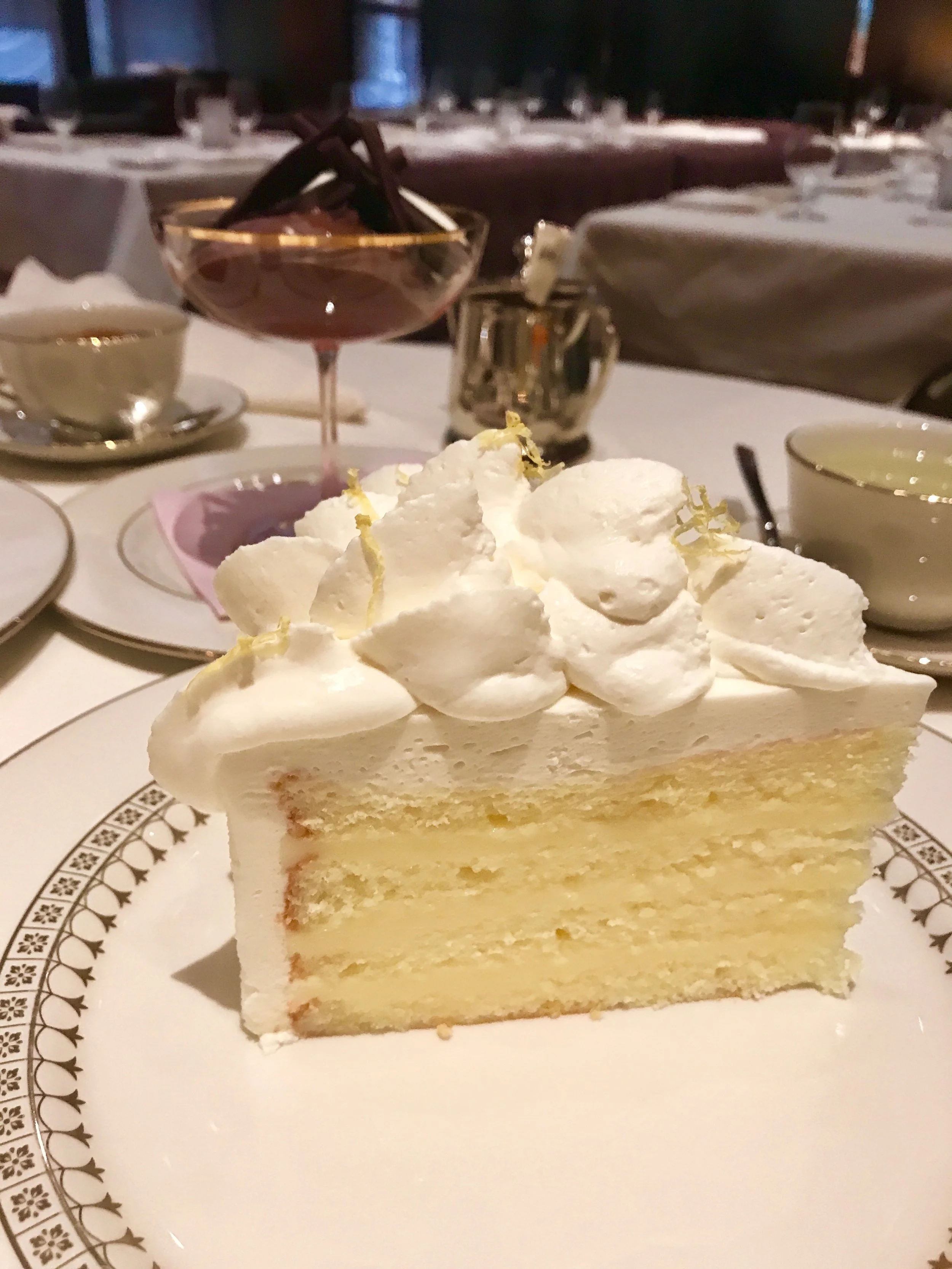 Lemon Chiffon Cake and Chocolate Mousse for dessert! 