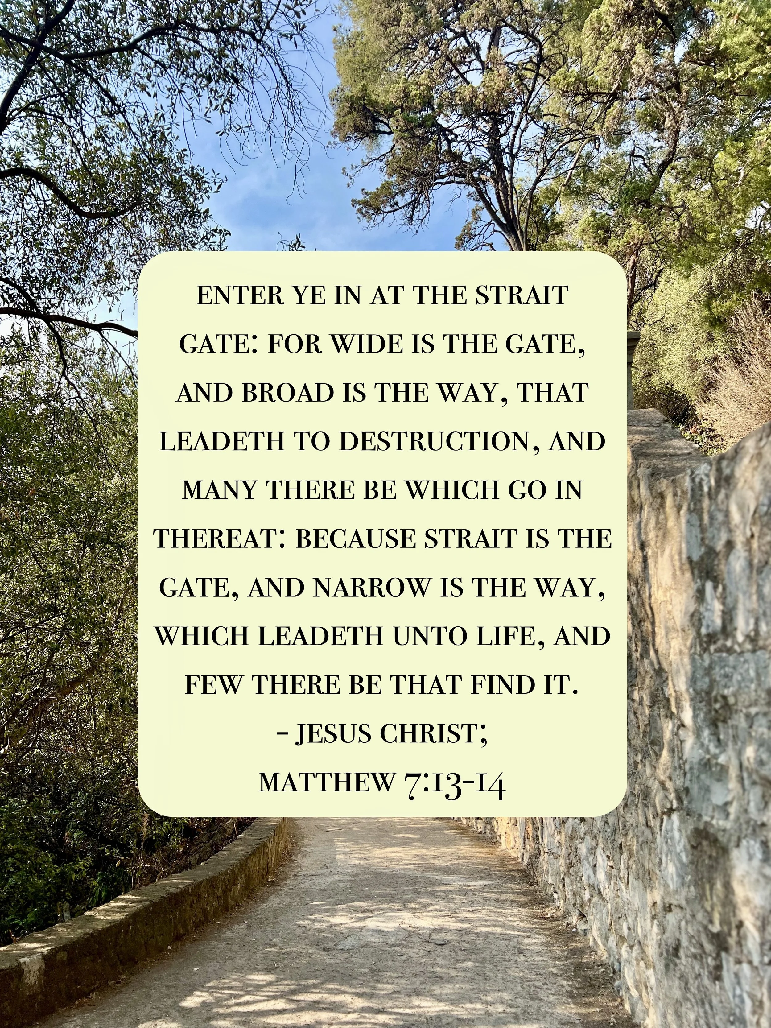 March 24, 2026: Matthew 7:13-14