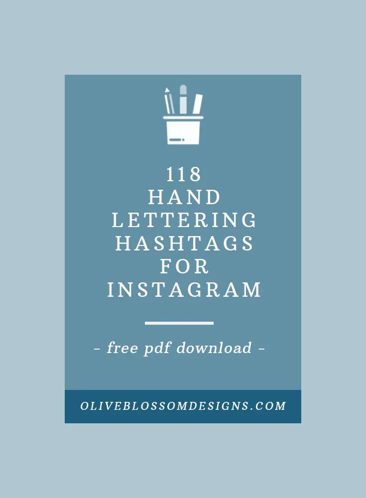 Finding the correct hashtag recipe for your INSTAGRAM post is important to get your work IN FRONT of your targeted AUDIENCE. Get a free downloadable PDF with over 100 HAND-LETTERING hashtags.