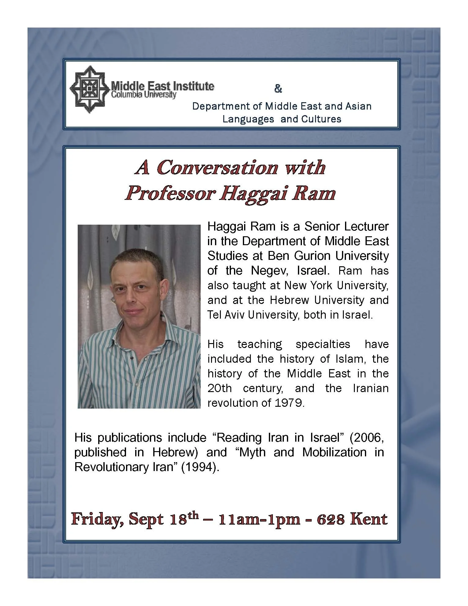 A Conversation with Professor Haggai Ram