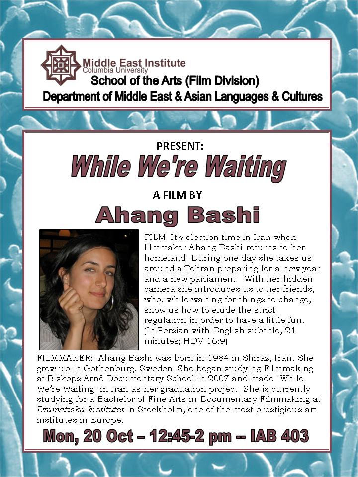 FILM: "While We're Waiting" with Ahang Bashi