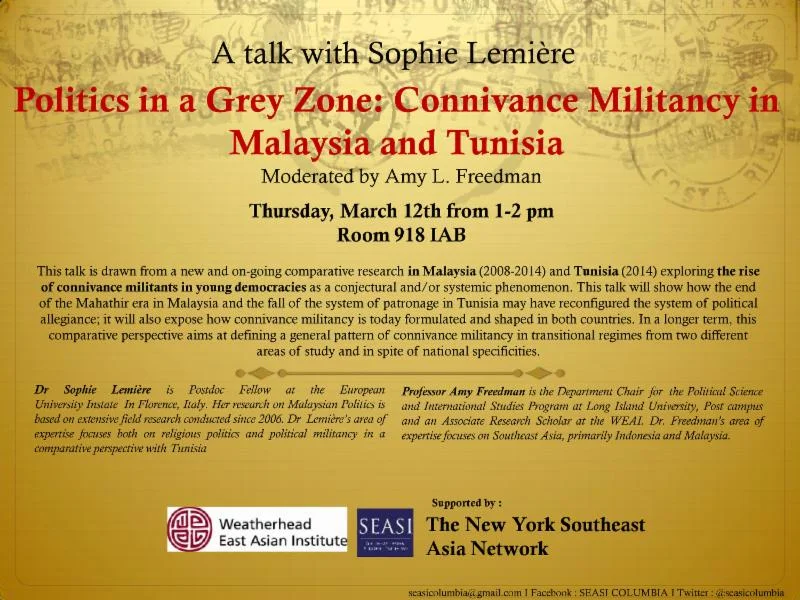 Politics in a Grey Zone: Connivance Militancy in Malaysia and Tunisia