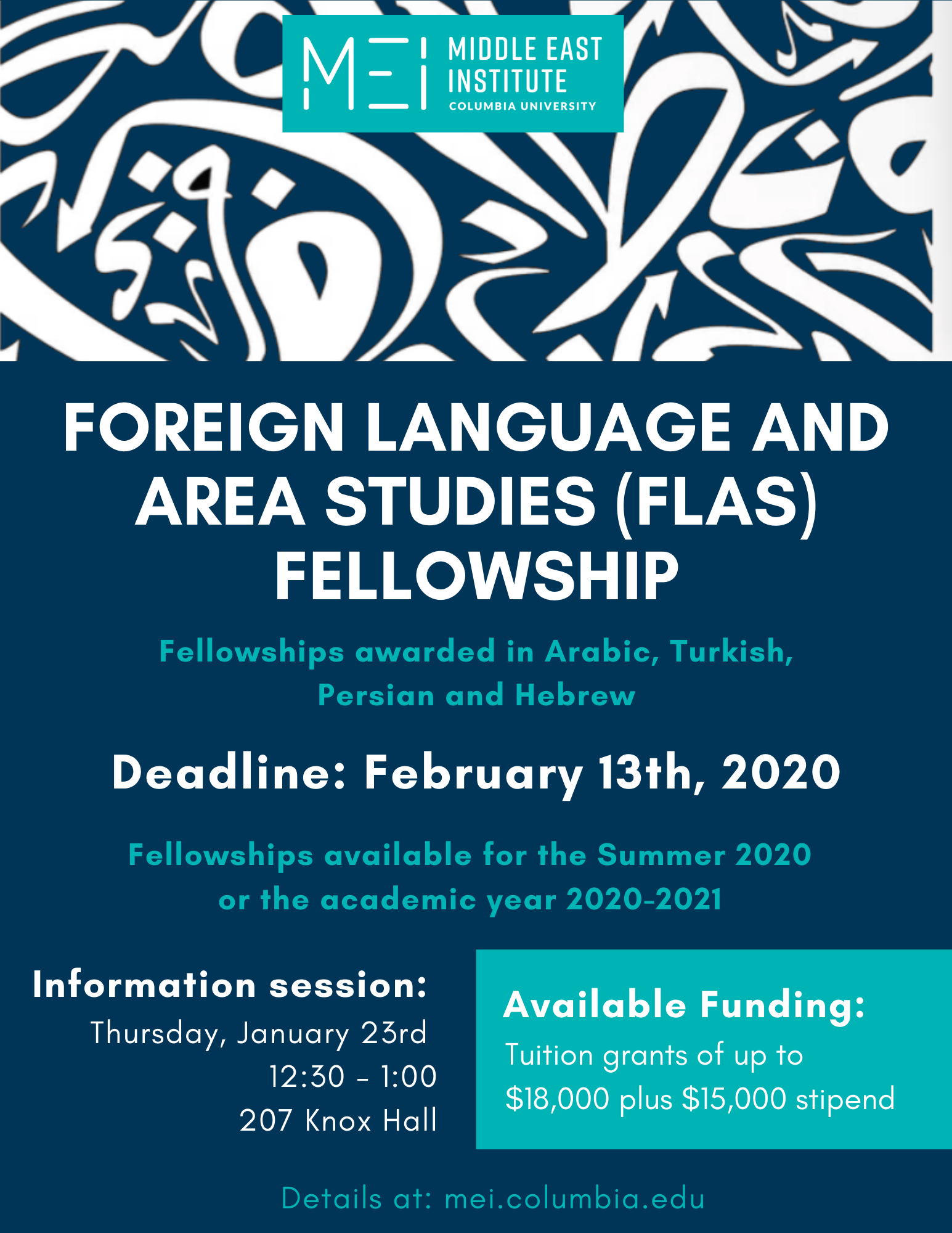 DUE DATE: FLAS Fellowship