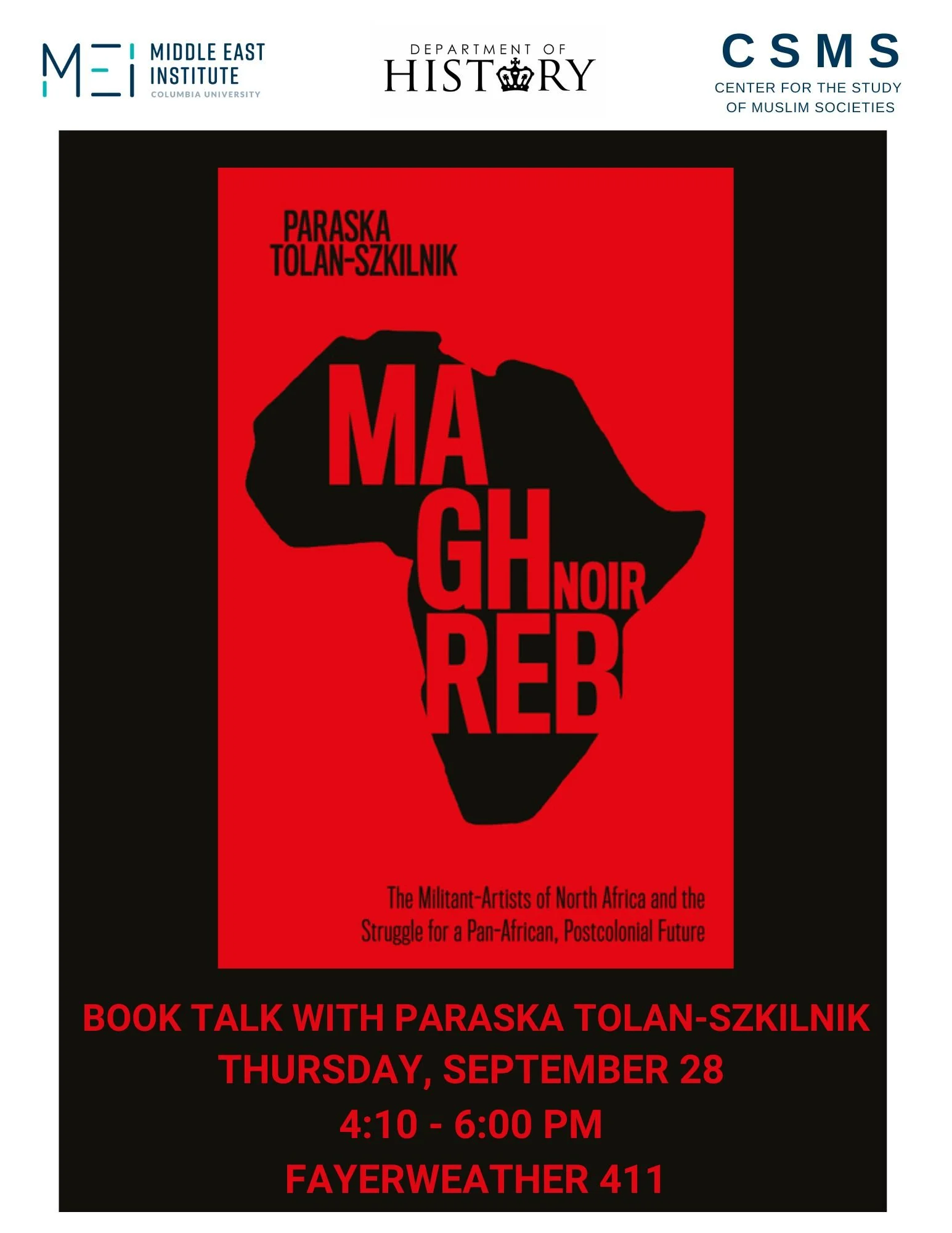 Book Talk | Maghreb Noir: The Militant-Artists of North Africa and the Struggle for a Pan-African, Postcolonial Future