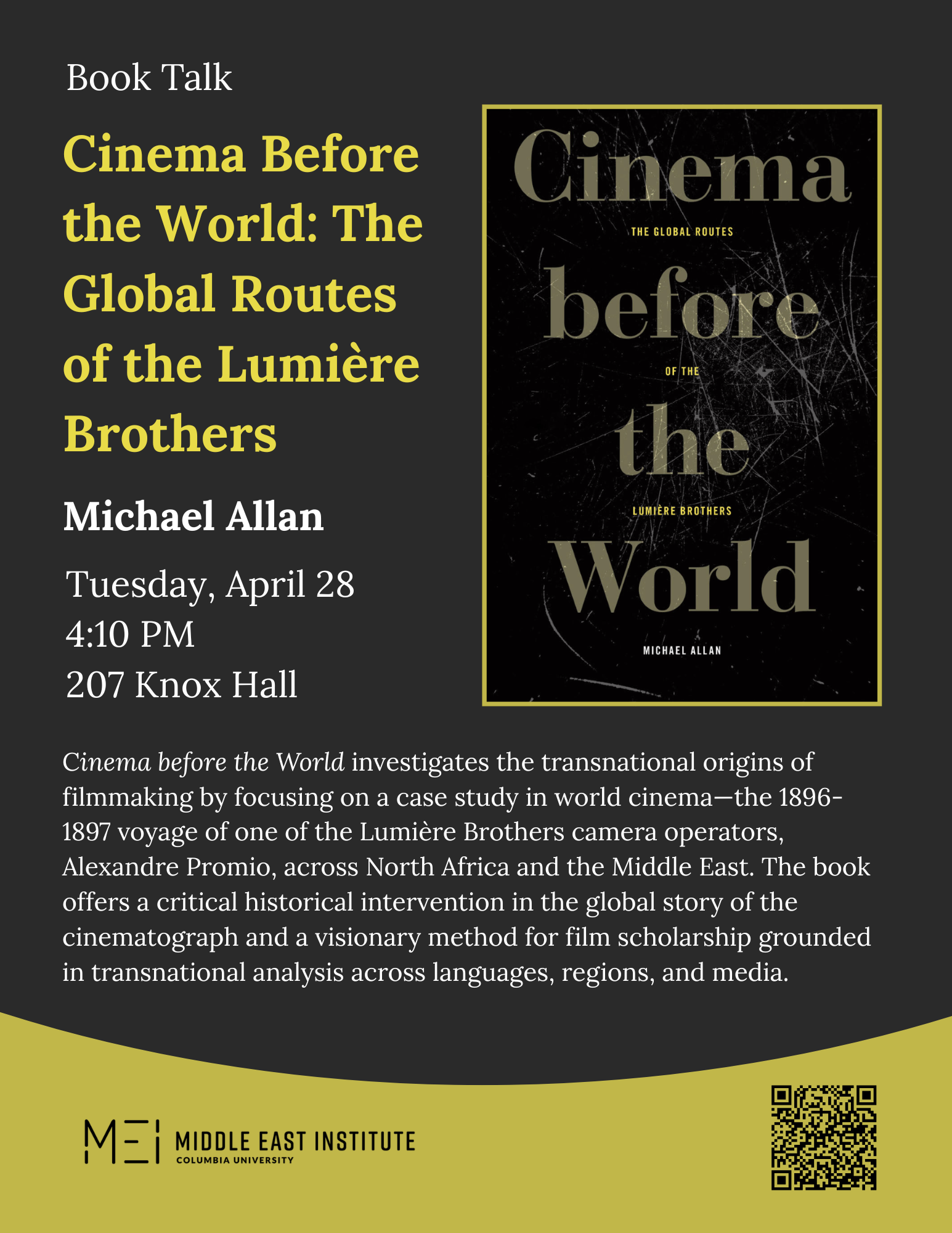 Book Talk - "Cinema Before the World: The Global Routes of the Lumière Brothers"