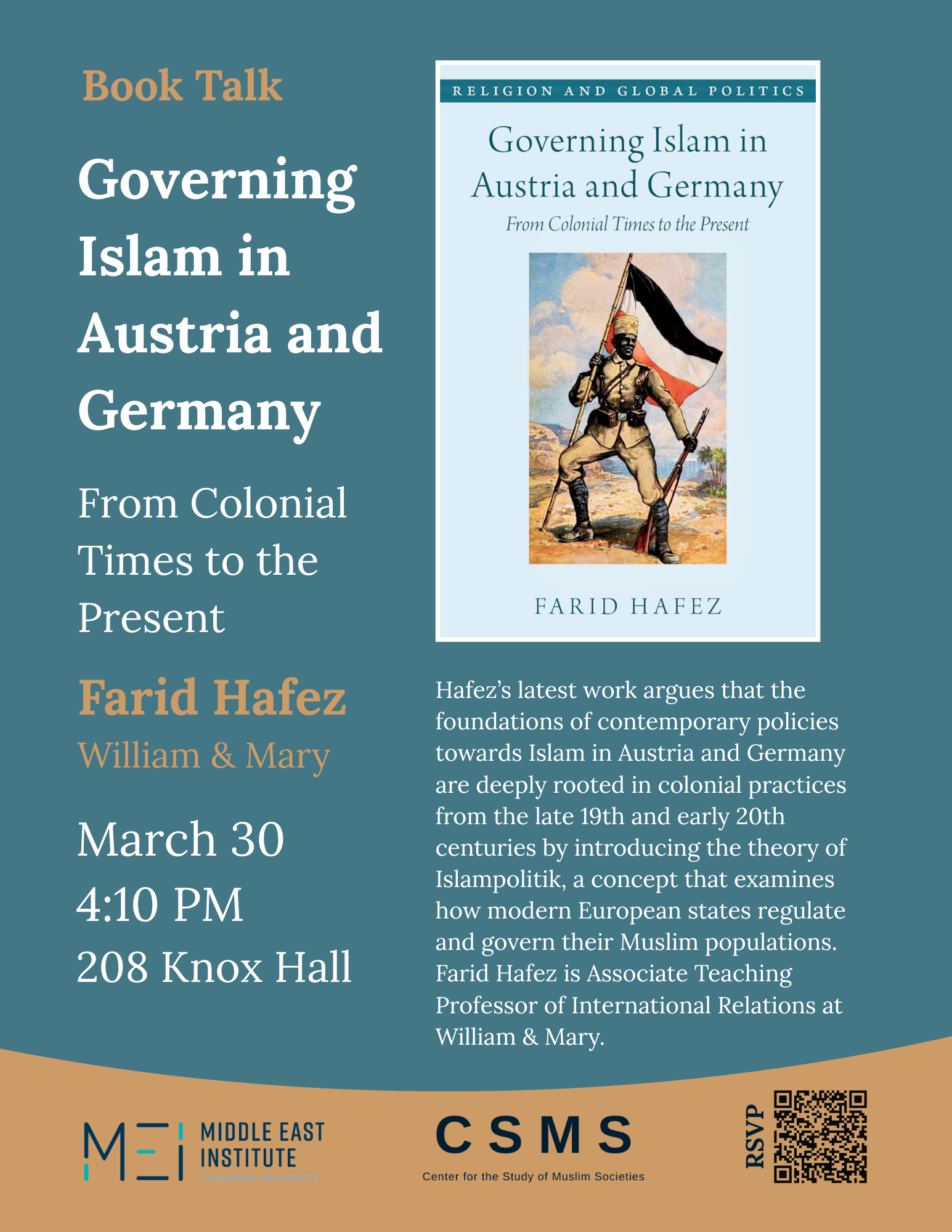 Book Talk - "Governing Islam in Austria and Germany: From Colonial Times to the Present"