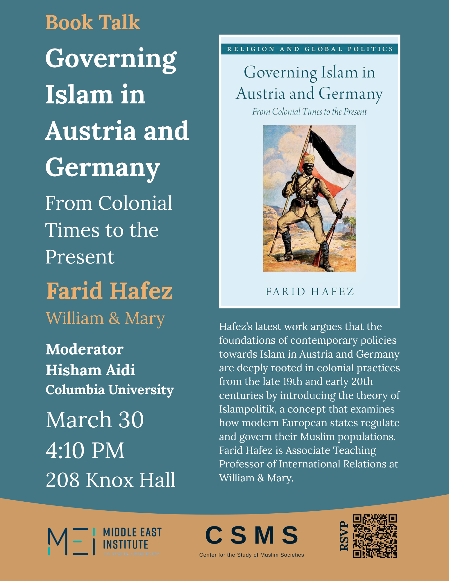 Book Talk - "Governing Islam in Austria and Germany: From Colonial Times to the Present"