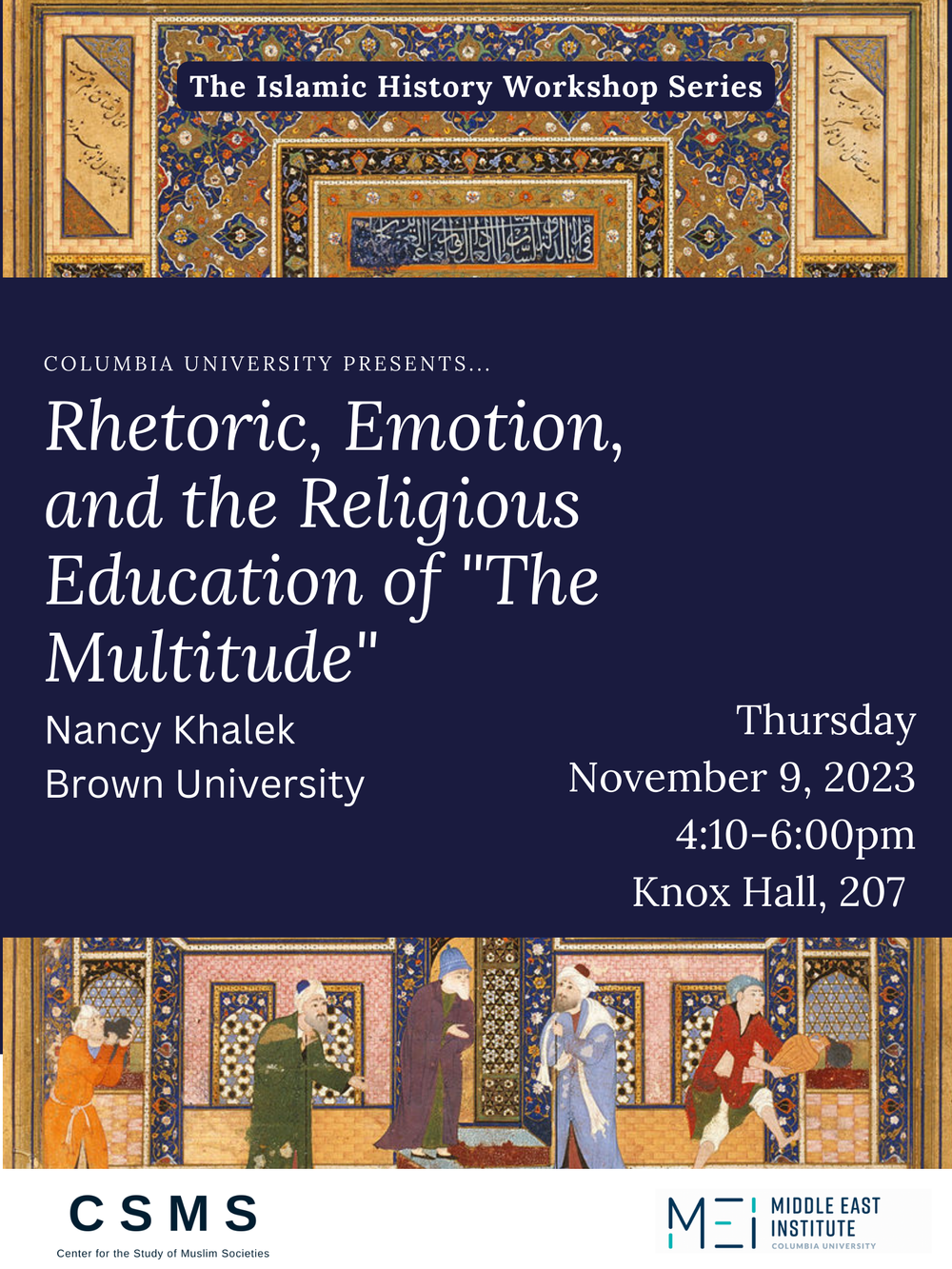 Religious Rhetoric Islamic History Workshop | Rhetoric, Emotion, and the Religious ...