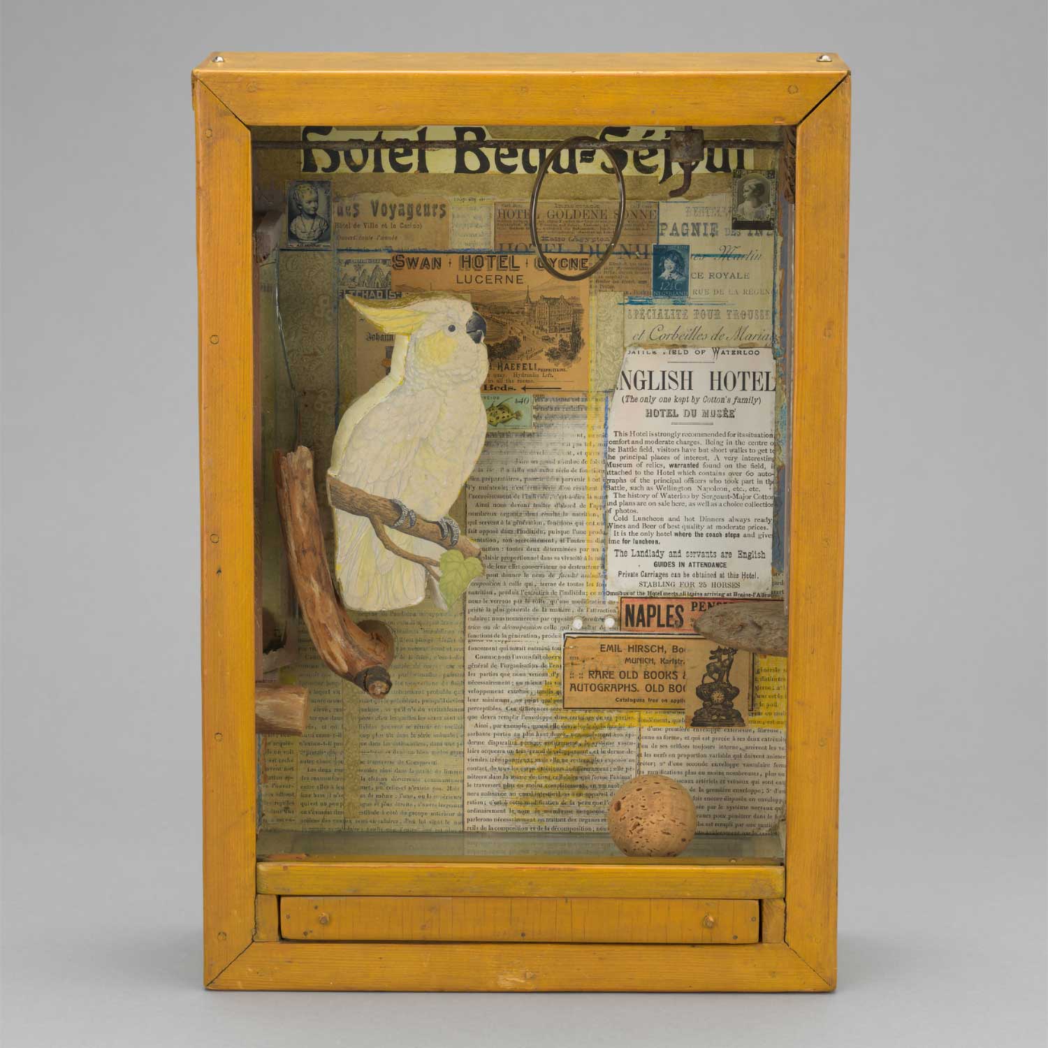Untitled (Hotel Beau-Séjour) by Joseph Cornell, c. 1954, mixed media assemblage, Collection of the Museum of Modern Art in New York.