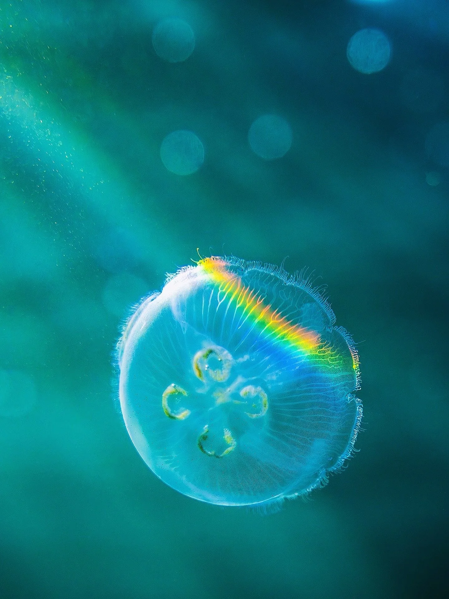 Day 5 of @sonyalpha.anz #Sony12DaysOfGMasterDay5

My little jelly floating of Cabbage Tree Bay with a shard of light piercing through the water surface and causing a colourful rainbow on its bell. 

Shot with a Sony A1
Sony 16-35mm f4