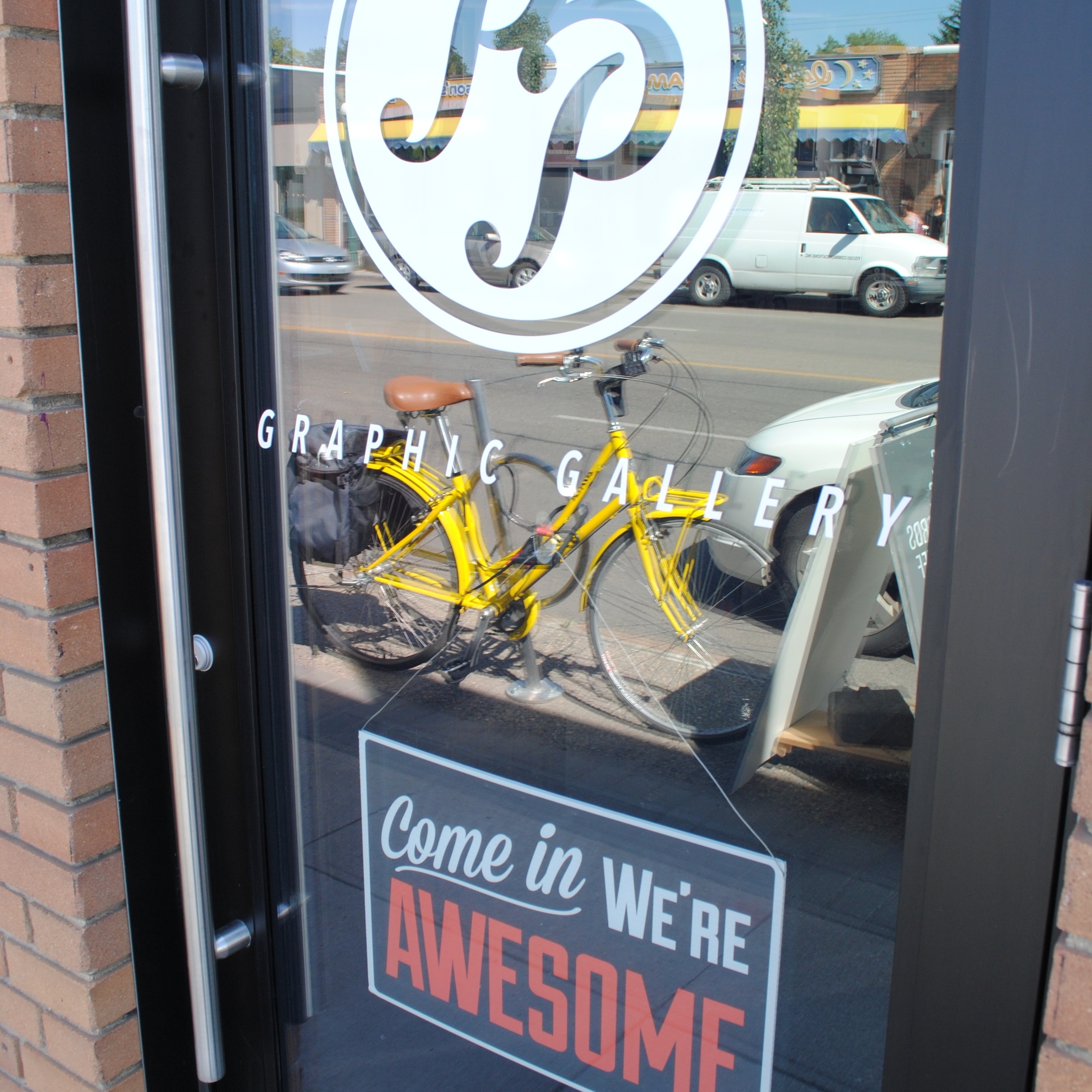 Front Door of The Prints and the Paper in Edmonton on 124 street