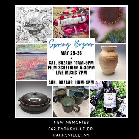 This weekend: Swing by the Spring Bazaar at New Memories and pick up some of your favorite Space Acres Botanicals products! I'll have salves, lip balms, and candles.... A lovely lineup of vendors with ceramics, plants, artwork, etc.  See you there!

