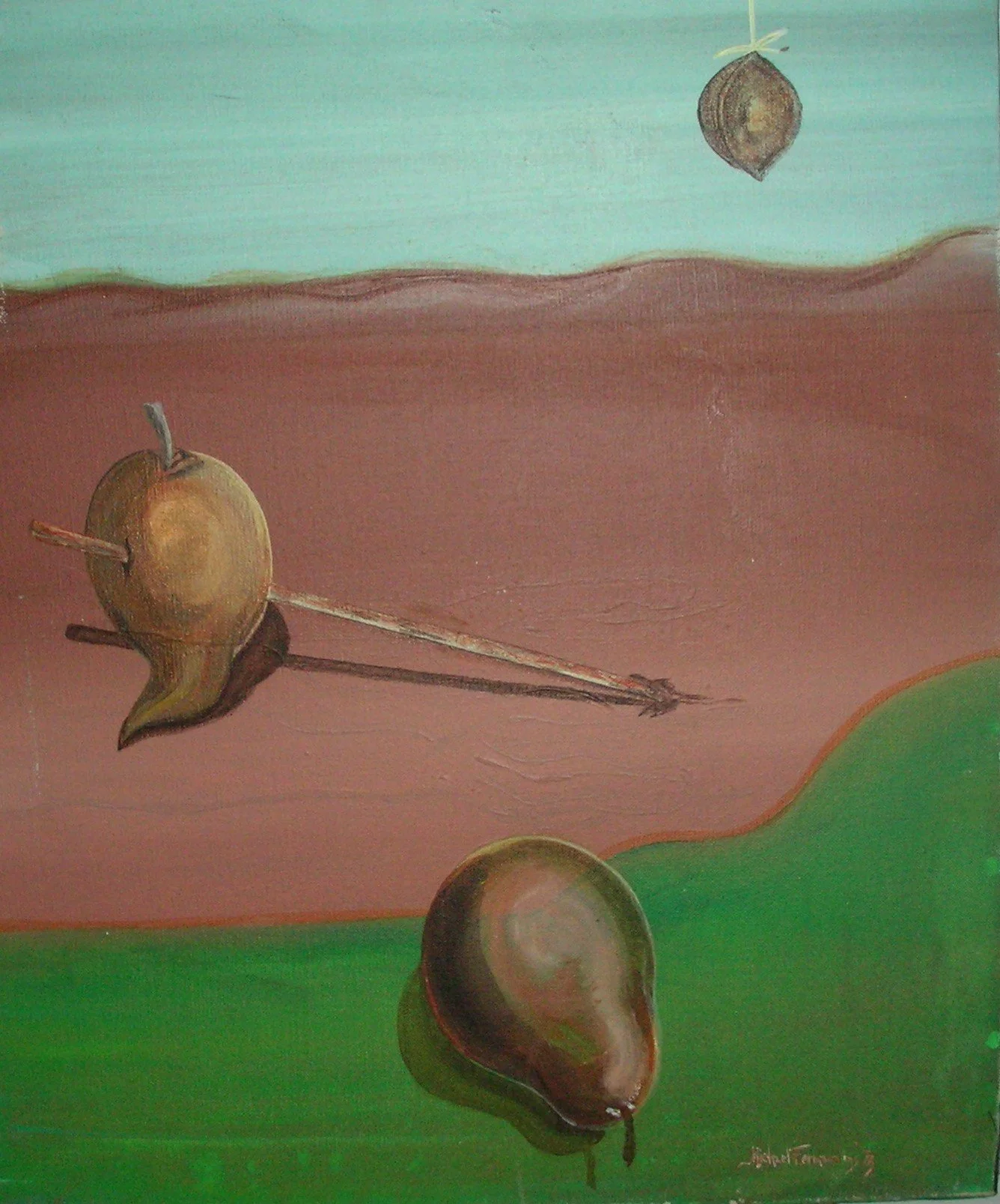 Pear and Apple w-Spear.JPG