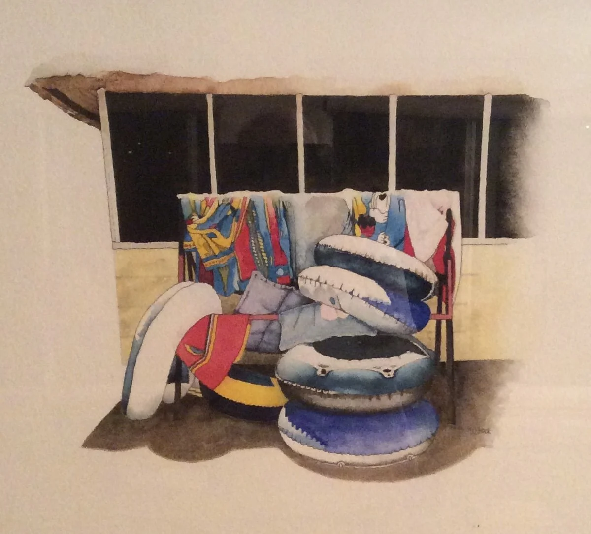 Wendell's painting of pool accessories