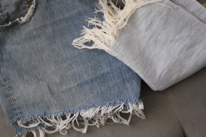 Treasure Island Flea Finds: $5 Colorful Poncho, $5 Distressed Vintage Levi shorts