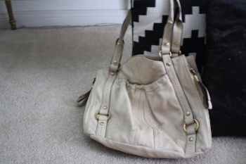  B. Makowksy Cream Soft Leather Ivory Cream Hobo Shoulder Bag