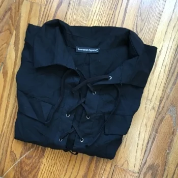  Amerasian Apparel Lace Up Top-$7