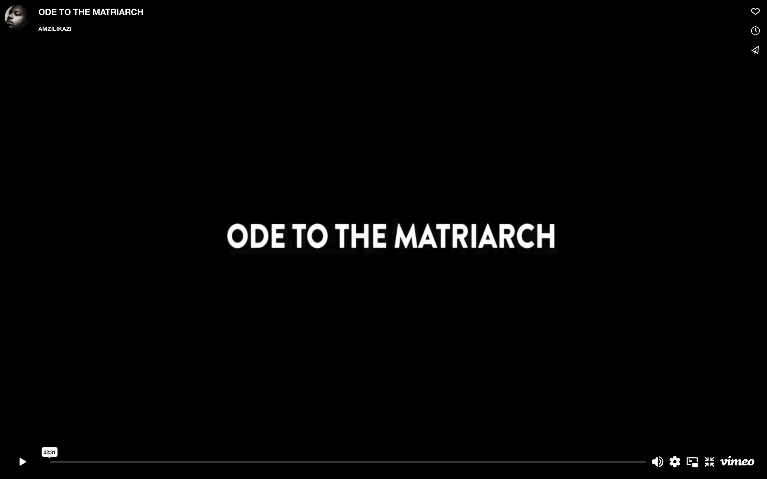 ODE TO THE MATRIARCH