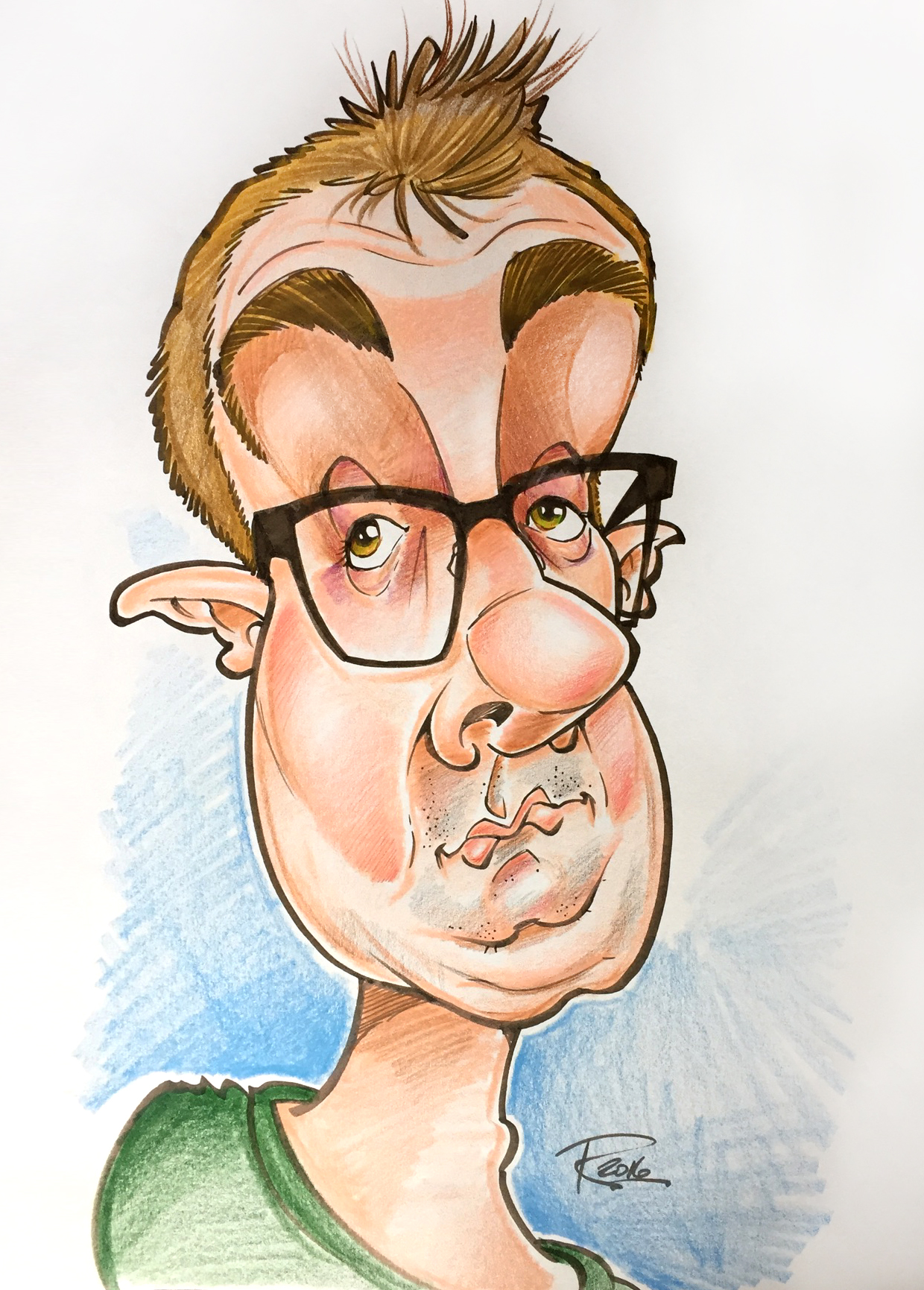 Traditional Hand-Drawn Caricature Sample 7